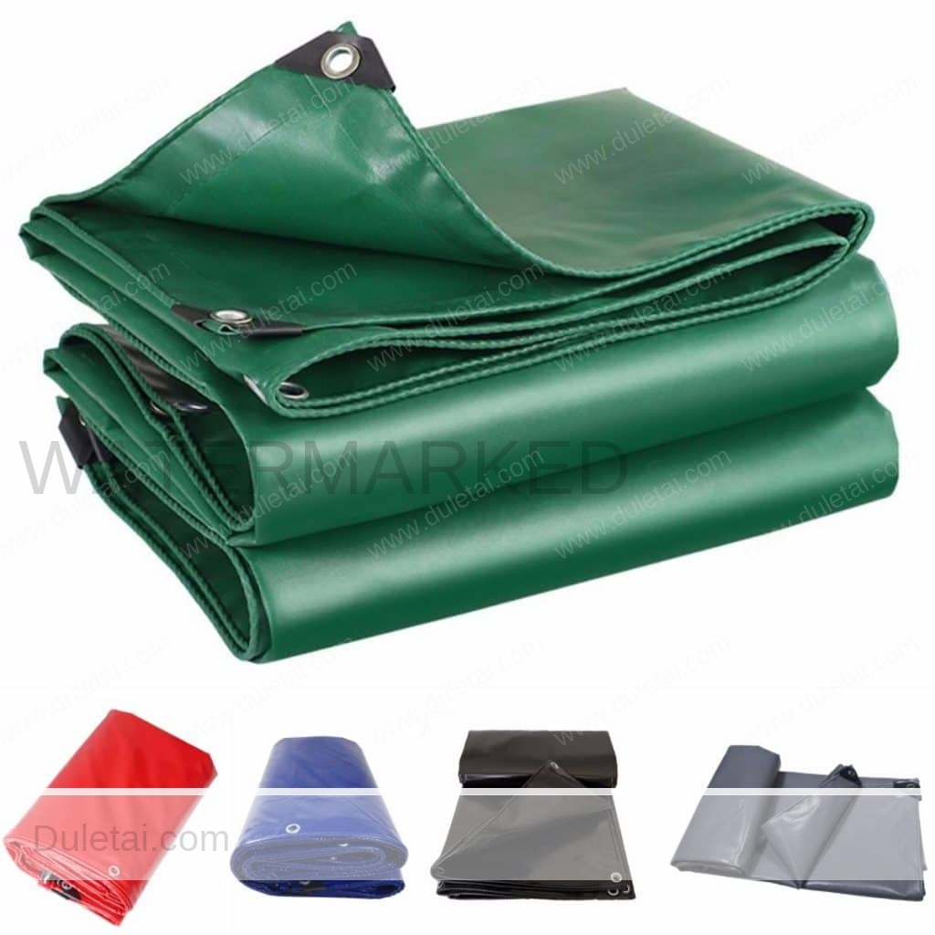 PVC tarp with coated and laminated polyester material.