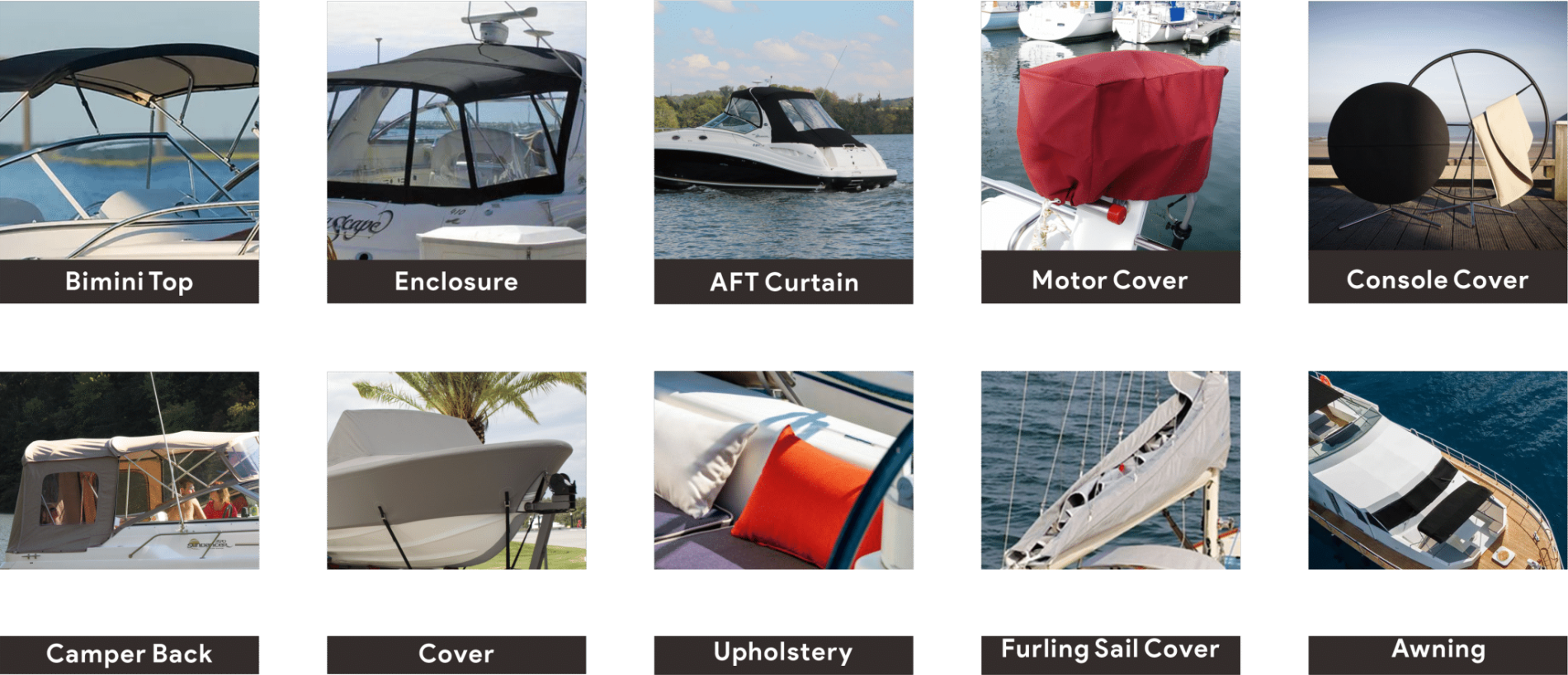 Acrylic marine fabric applications